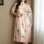 Floral Printed V-Neck Empire Pure Cotton A-Line Kurta With Trousers & Dupatta