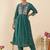 Women Floral Embroidered Panelled Thread Work Kurta with Trousers