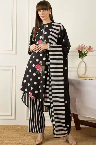 Women Floral Printed Regular Pure Cotton Kurta with Palazzos & With Dupatta