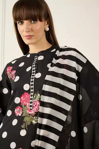 Women Floral Printed Regular Pure Cotton Kurta with Palazzos & With Dupatta