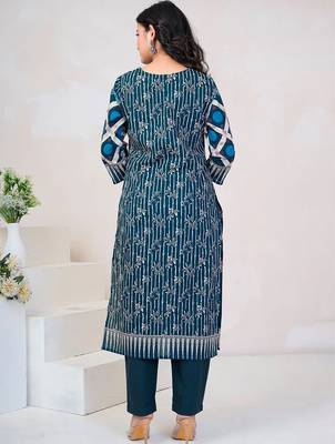 Women Floral Printed Regular Sequinned Pure Cotton Kurta with Trousers & With Dupatta 5