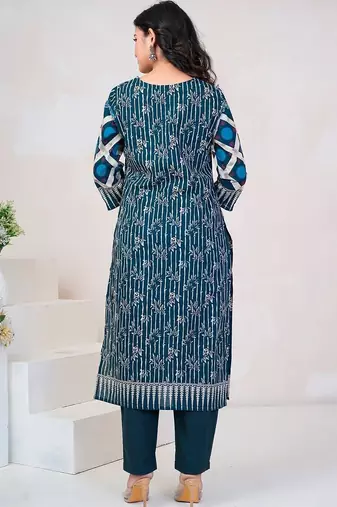 Women Floral Printed Regular Sequinned Pure Cotton Kurta with Trousers & With Dupatta