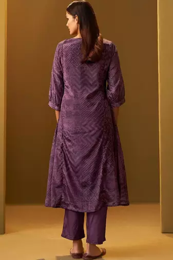 Women Ethnic Motifs Printed Regular Thread Work Kurta with Trousers