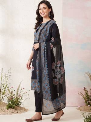 Women Ethnic Motifs Printed Regular Pure Cotton Kurta with Trousers & With Dupatta 1