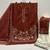 Rust embroidered roman silk semi-stitched palazzo style salwar suit