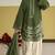 Green embroidered roman silk semi-stitched palazzo style salwar suit