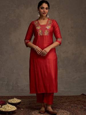 Women Ethnic Motifs Embroidered Regular Kurta with Trousers & With Dupatta 1