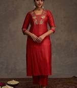 Women Ethnic Motifs Embroidered Regular Kurta with Trousers & With Dupatta