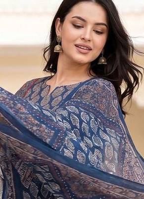 Women Ethnic Motifs Printed Regular Pure Cotton Kurta with Trousers & With Dupatta 3