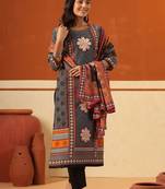 Women Ethnic Motifs Printed Regular Pure Cotton Kurta with Trousers & With Dupatta