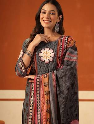 Women Ethnic Motifs Printed Regular Pure Cotton Kurta with Trousers & With Dupatta 3