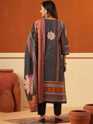Women Ethnic Motifs Printed Regular Pure Cotton Kurta with Trousers & With Dupatta 5