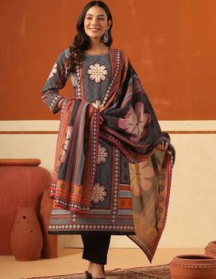 Women Ethnic Motifs Printed Regular Pure Cotton Kurta with Trousers & With Dupatta 6