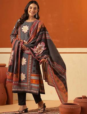 Women Ethnic Motifs Printed Regular Pure Cotton Kurta with Trousers & With Dupatta 7