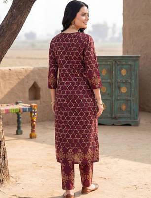 Women Ethnic Motifs Printed Regular Pure Cotton Kurta with Trousers & With Dupatta 4