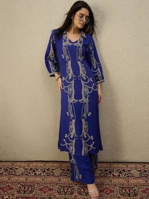 Women Ethnic Motifs Printed Regular Kurta with Palazzos 1