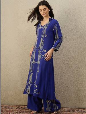 Women Ethnic Motifs Printed Regular Kurta with Palazzos 3
