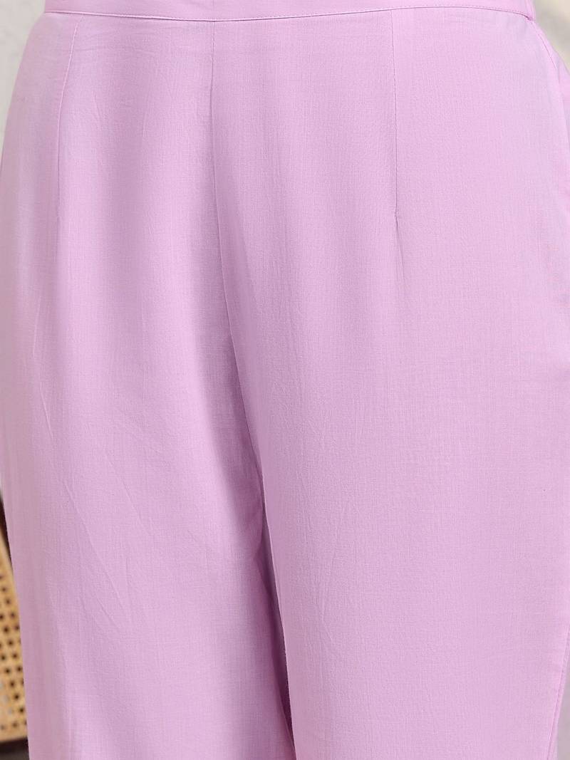 Women Floral Printed Empire Gotta Patti Pure Cotton Kurta with Trousers & With Dupatta