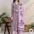 Women Floral Printed Empire Gotta Patti Pure Cotton Kurta with Trousers & With Dupatta