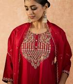 Women Ethnic Motifs Embroidered Regular Sequinned Liva Kurta with Trousers & With Dupatta