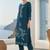 Floral Embroidered Round Neck Thread Work Straight Kurta & Trousers With Dupatta