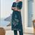 Floral Embroidered Round Neck Thread Work Straight Kurta & Trousers With Dupatta