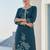 Floral Embroidered Round Neck Thread Work Straight Kurta & Trousers With Dupatta