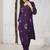 Floral Embroidered Square Neck Thread Work Straight Kurta & Trousers