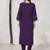 Floral Embroidered Square Neck Thread Work Straight Kurta & Trousers