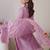 Floral Embroidered V Neck Organza Kurta With Trousers & Dupatta