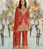 Women Ethnic Motifs Embroidered Regular Mirror Work Kurta with Palazzos & With Dupatta