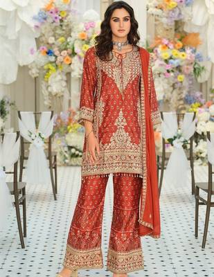 Women Ethnic Motifs Embroidered Regular Mirror Work Kurta with Palazzos & With Dupatta 2