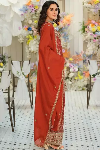 Women Ethnic Motifs Embroidered Regular Mirror Work Kurta with Palazzos & With Dupatta