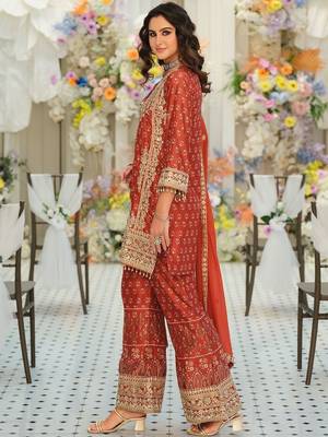 Women Ethnic Motifs Embroidered Regular Mirror Work Kurta with Palazzos & With Dupatta 6