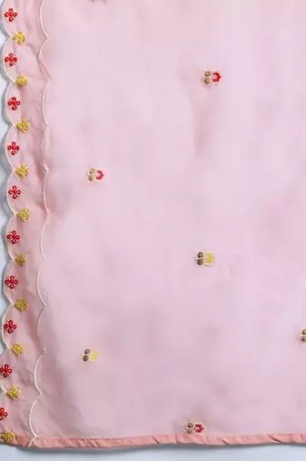 Floral Embroidered Regular Sequinned Kurta with Trousers & Dupatta