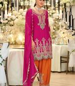 Women Ethnic Motifs Embroidered Regular Thread Work Kurta with Palazzos & With Dupatta