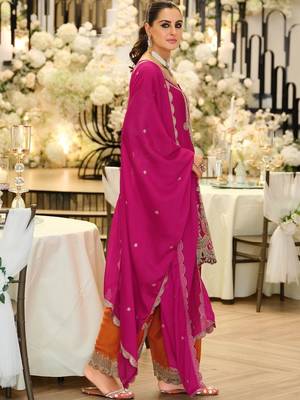 Women Ethnic Motifs Embroidered Regular Thread Work Kurta with Palazzos & With Dupatta 3