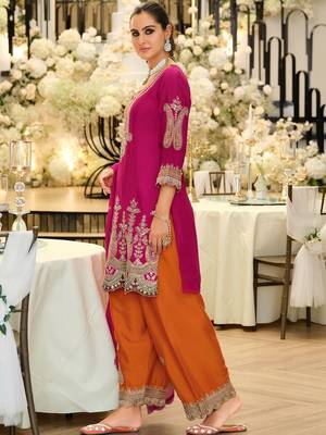 Women Ethnic Motifs Embroidered Regular Thread Work Kurta with Palazzos & With Dupatta 6