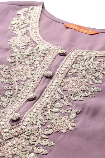 Ethnic Motifs Embroidered Kurta with Trousers & With Dupatta