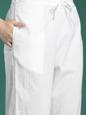 Printed Panelled Sequinned Pure Cotton Kurta with Trousers & With Dupatta 3