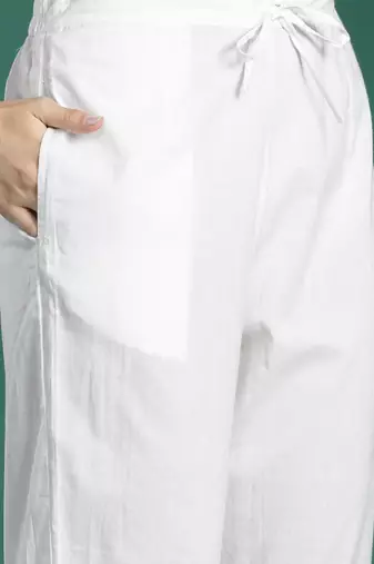 Printed Panelled Sequinned Pure Cotton Kurta with Trousers & With Dupatta