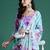 Floral Embroidered Empire Thread Work Kurta With Trousers & Dupatta
