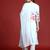 Floral Printed Mirror Work Linen Kurta With Trousers & Dupatta