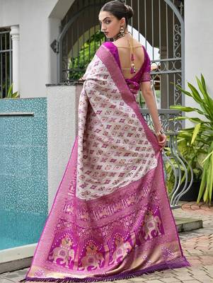 Banarasi Silk Patola Saree with Blouse 4