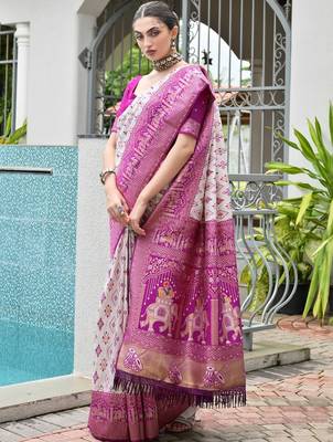 Banarasi Silk Patola Saree with Blouse 5
