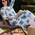 Women Floral Printed Pleated Pure Cotton Kurta with Trousers