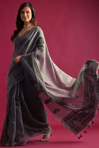 Woven Design Zari Pure Cotton Chanderi Saree