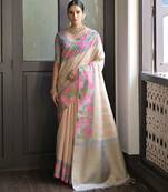 Floral Woven Design Zari Banarasi Saree