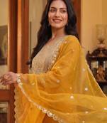 Women Ethnic Motifs Embroidered Regular Kurta with Trousers & With Dupatta