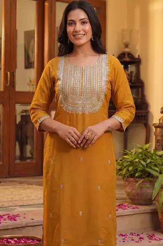 Women Ethnic Motifs Embroidered Regular Kurta with Trousers & With Dupatta